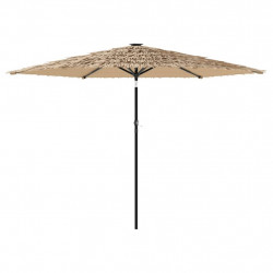 Parasol ogrodowy na stalowym słupku, brązowy, 288x288x225 cm