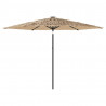 Parasol ogrodowy na stalowym słupku, brązowy, 288x288x225 cm