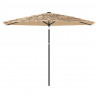 Parasol ogrodowy na stalowym słupku, brązowy, 288x288x225 cm