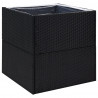Donica ogrodowa, czarna, 80x80x80 cm, rattan PE