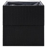 Donica ogrodowa, czarna, 80x80x80 cm, rattan PE