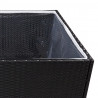 Donica ogrodowa, czarna, 80x80x80 cm, rattan PE
