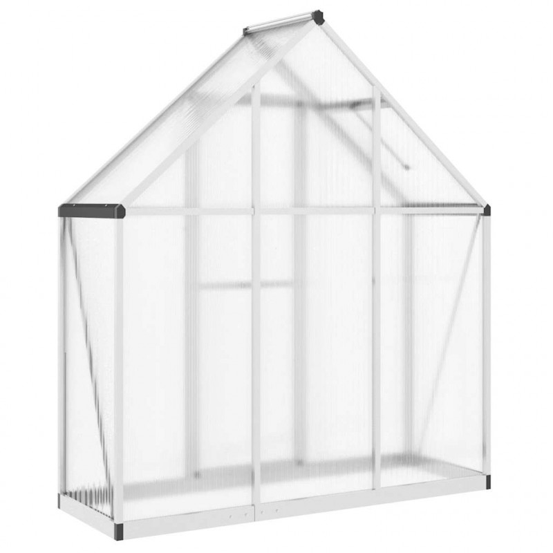 Szklarnia z ramą podstawy, srebrna, 169x58x195 cm, aluminium