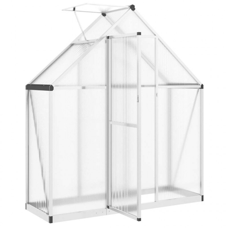Szklarnia z ramą podstawy, srebrna, 169x58x195 cm, aluminium