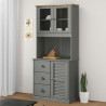 Kredens VIGO, szary, 78x40x175 cm, lite drewno sosnowe