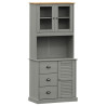 Kredens VIGO, szary, 78x40x175 cm, lite drewno sosnowe