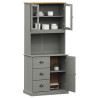 Kredens VIGO, szary, 78x40x175 cm, lite drewno sosnowe
