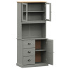 Kredens VIGO, szary, 78x40x175 cm, lite drewno sosnowe