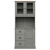 Kredens VIGO, szary, 78x40x175 cm, lite drewno sosnowe