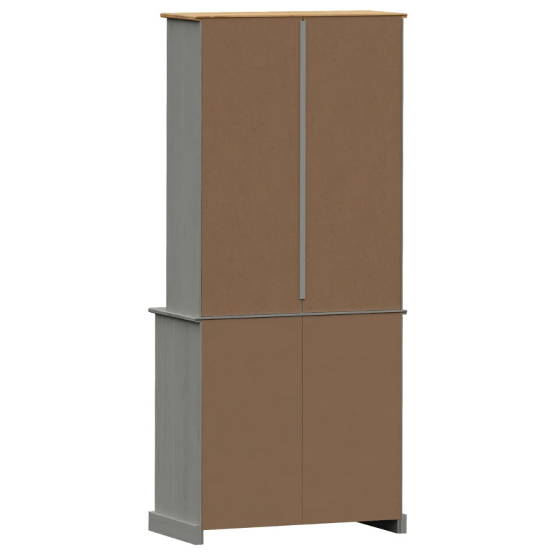Kredens VIGO, szary, 78x40x175 cm, lite drewno sosnowe