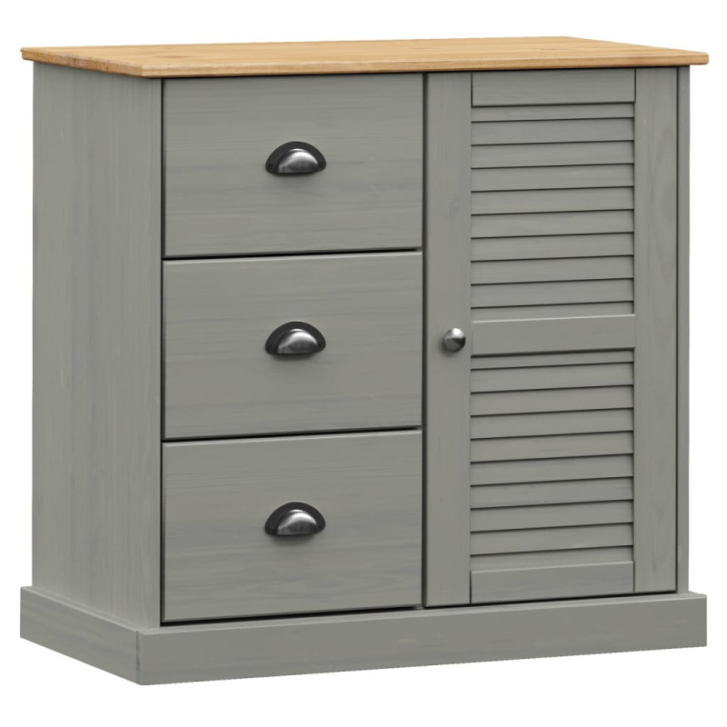 Kredens VIGO, szary, 78x40x175 cm, lite drewno sosnowe