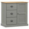 Kredens VIGO, szary, 78x40x175 cm, lite drewno sosnowe