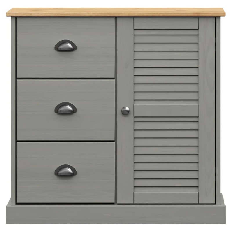 Kredens VIGO, szary, 78x40x175 cm, lite drewno sosnowe