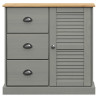 Kredens VIGO, szary, 78x40x175 cm, lite drewno sosnowe