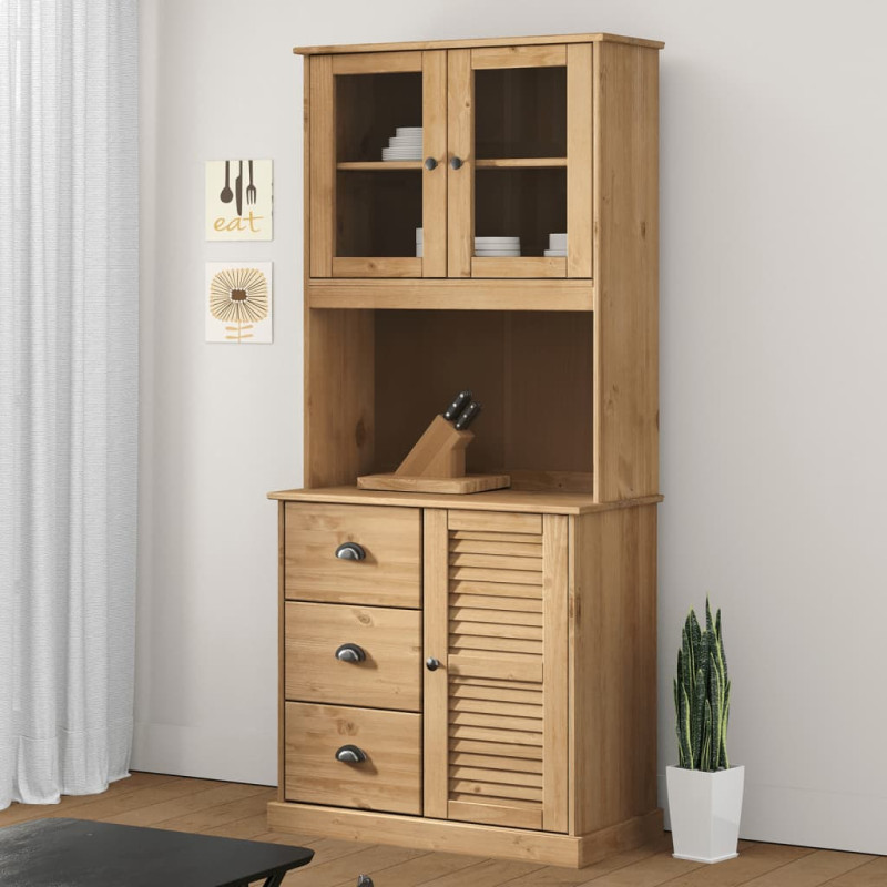 Kredens VIGO, 78x40x175 cm, lite drewno sosnowe