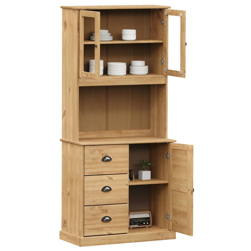 Kredens VIGO, 78x40x175 cm, lite drewno sosnowe