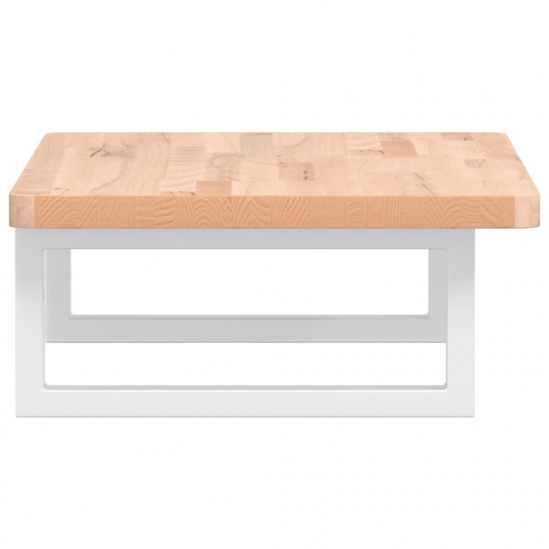 Półka ścienna pod umywalkę, stal i lite drewno bukowe