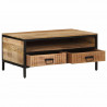 Stolik kawowy, 90x50x30 cm, surowe lite drewno mango