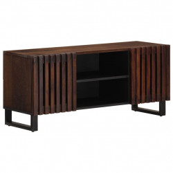 Szafka pod telewizor, brązowa, 105x34x46 cm, lite drewno mango