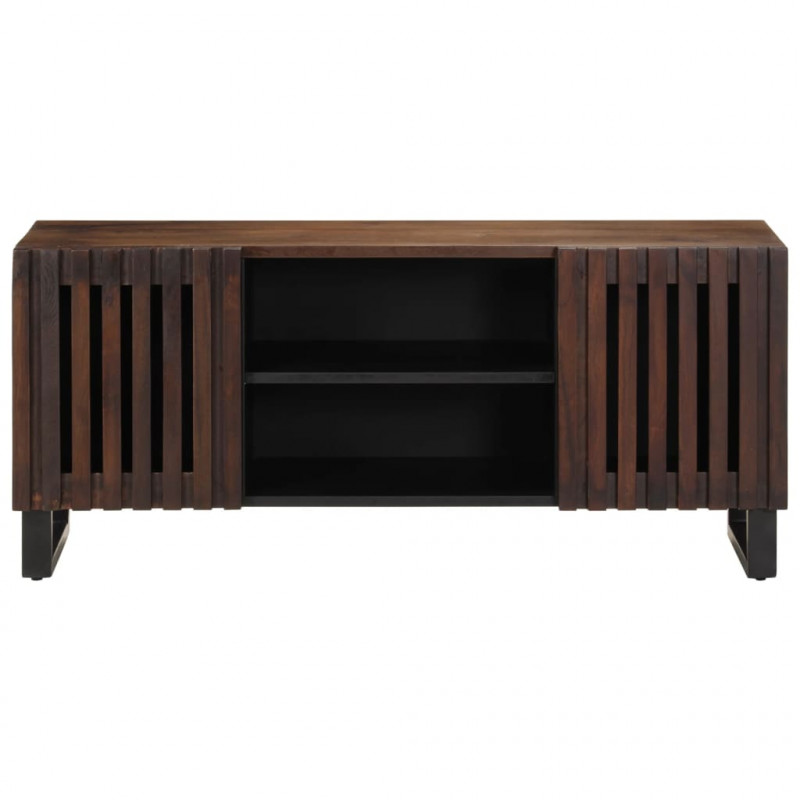 Szafka pod telewizor, brązowa, 105x34x46 cm, lite drewno mango