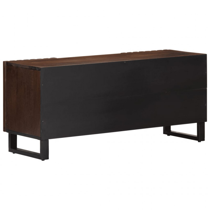 Szafka pod telewizor, brązowa, 105x34x46 cm, lite drewno mango
