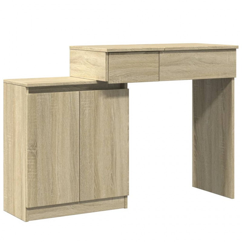 Toaletka z oświetleniem LED, dąb sonoma, 115x37x110,5 cm