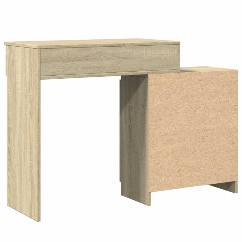 Toaletka z oświetleniem LED, dąb sonoma, 115x37x110,5 cm