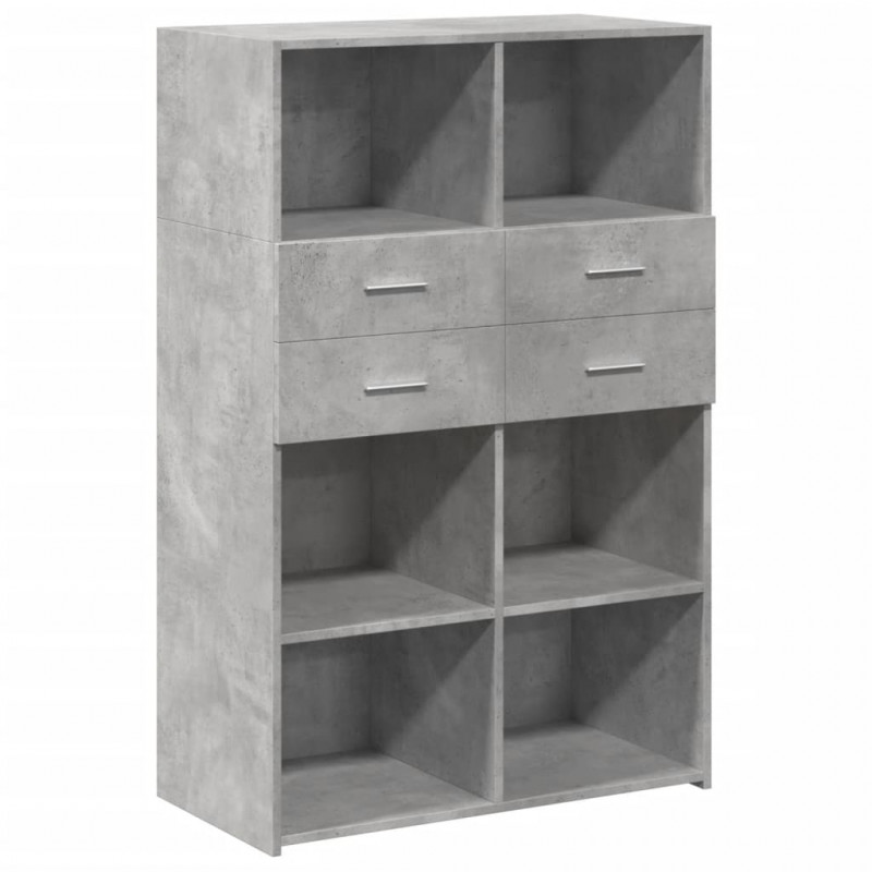Wysoka szafka, szarość betonu, 80x42,5x124 cm