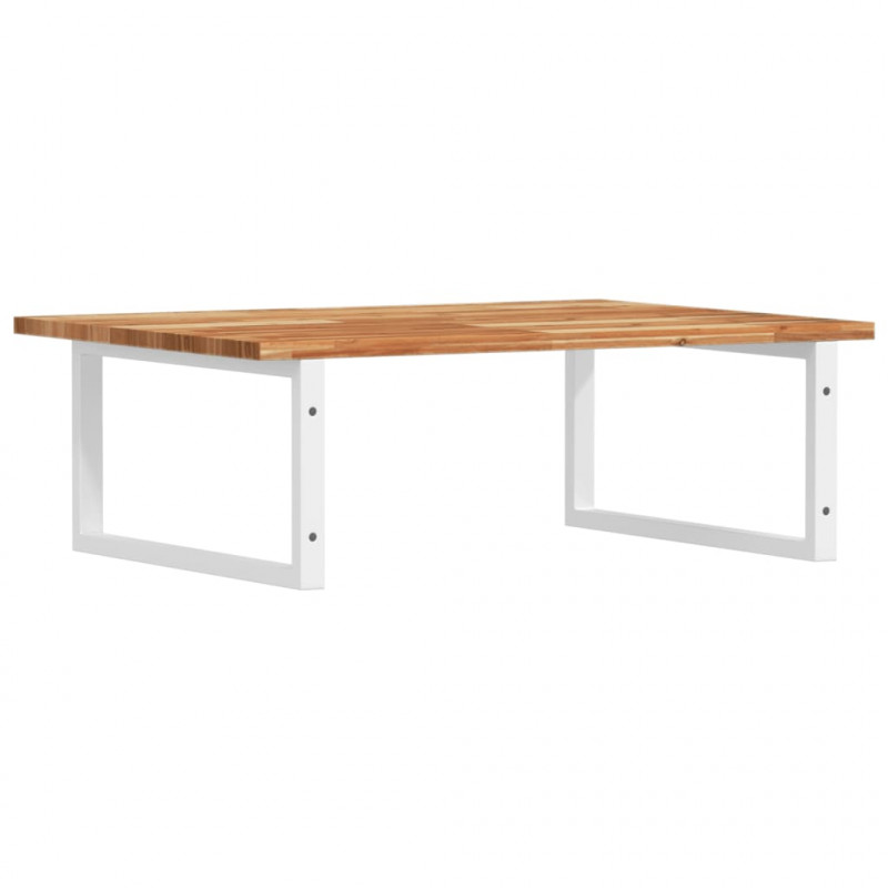 Półka ścienna pod umywalkę, stal i lite drewno akacjowe