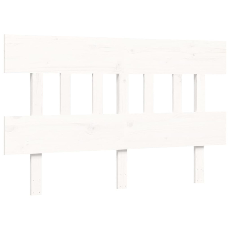 Rama łóżka bez materaca, biała, 140x200 cm, lite drewno sosnowe
