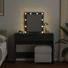 Toaletka z oświetleniem LED, czarna, 100x40x130 cm