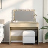 Toaletka z oświetleniem LED, dąb sonoma, 100x40x120 cm