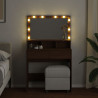 Toaletka z oświetleniem LED, brązowy dąb, 80x41x134,5 cm
