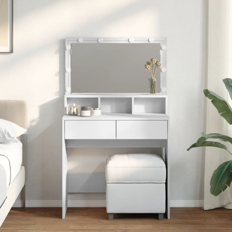Toaletka z LED, biała, 80x41x134,5 cm