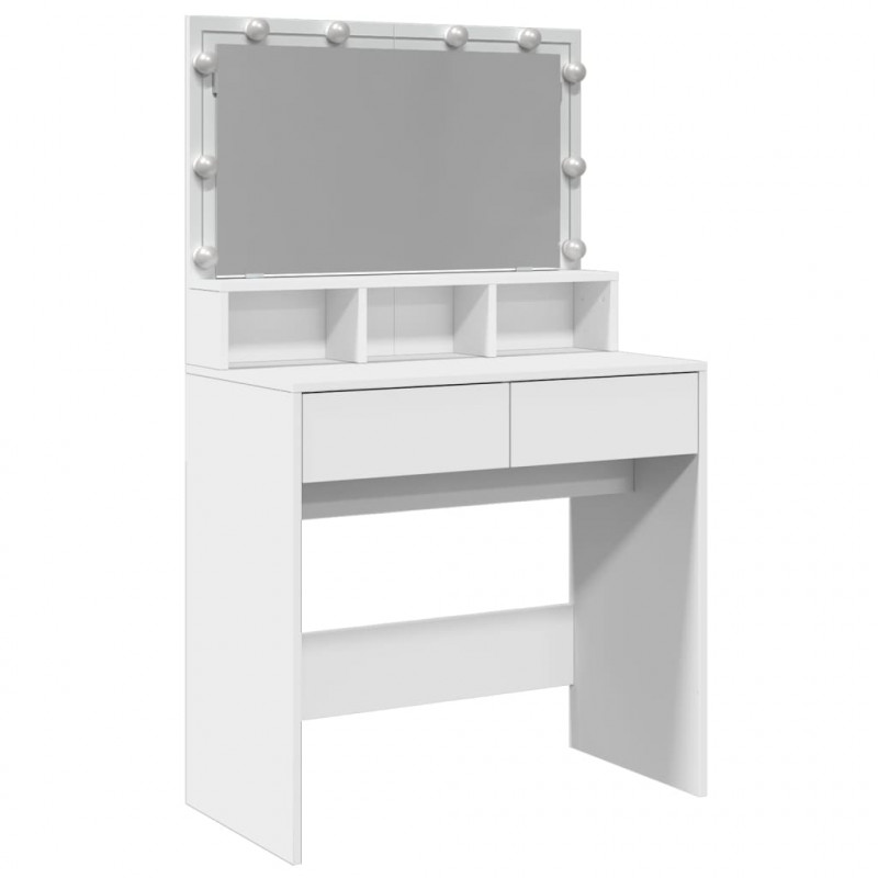 Toaletka z LED, biała, 80x41x134,5 cm