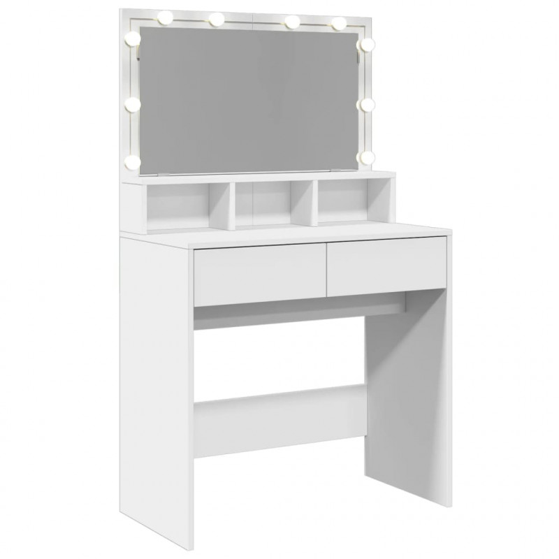 Toaletka z LED, biała, 80x41x134,5 cm