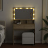 Toaletka z oświetleniem LED, dąb sonoma, 80x41x134,5 cm