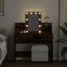 Toaletka z oświetleniem LED, przydymiony dąb, 100x40x130 cm