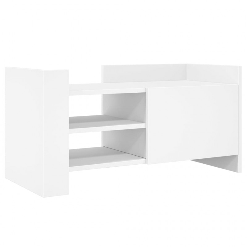 Szafka pod TV, biała, 80x35x40 cm, materiał drewnopochodny