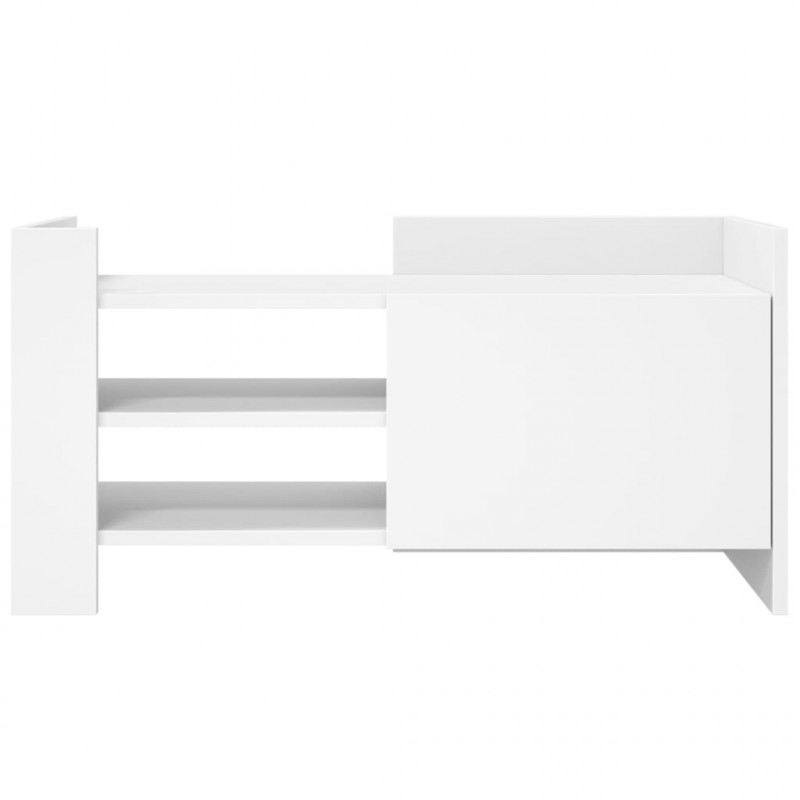 Szafka pod TV, biała, 80x35x40 cm, materiał drewnopochodny