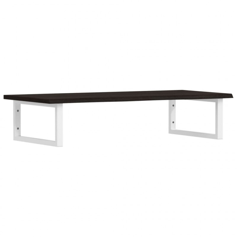 Półka ścienna pod umywalkę, stal i lite drewno dębowe