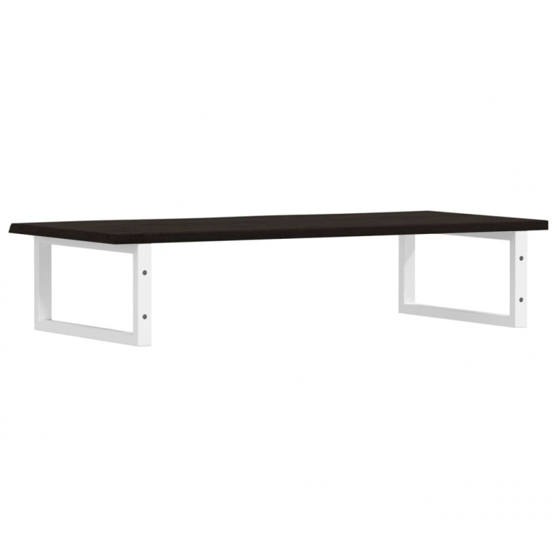 Półka ścienna pod umywalkę, stal i lite drewno dębowe