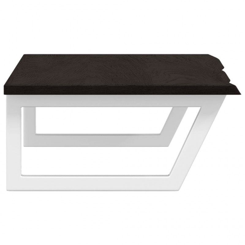 Półka ścienna pod umywalkę, stal i lite drewno dębowe