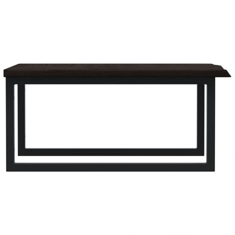 Półka ścienna pod umywalkę, stal i lite drewno dębowe