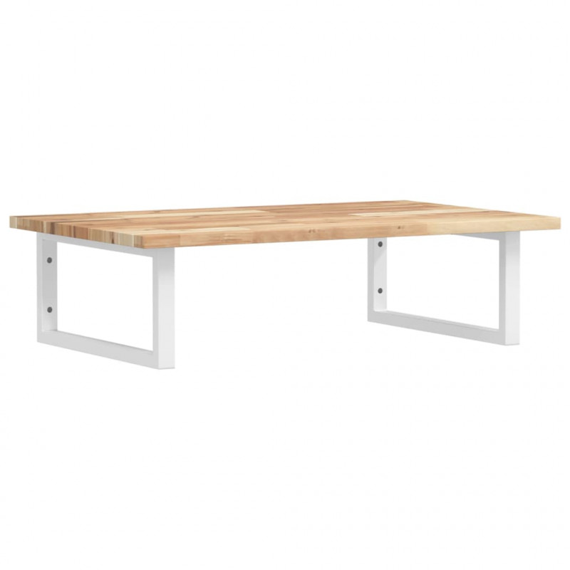 Półka ścienna pod umywalkę, stal i lite drewno akacjowe