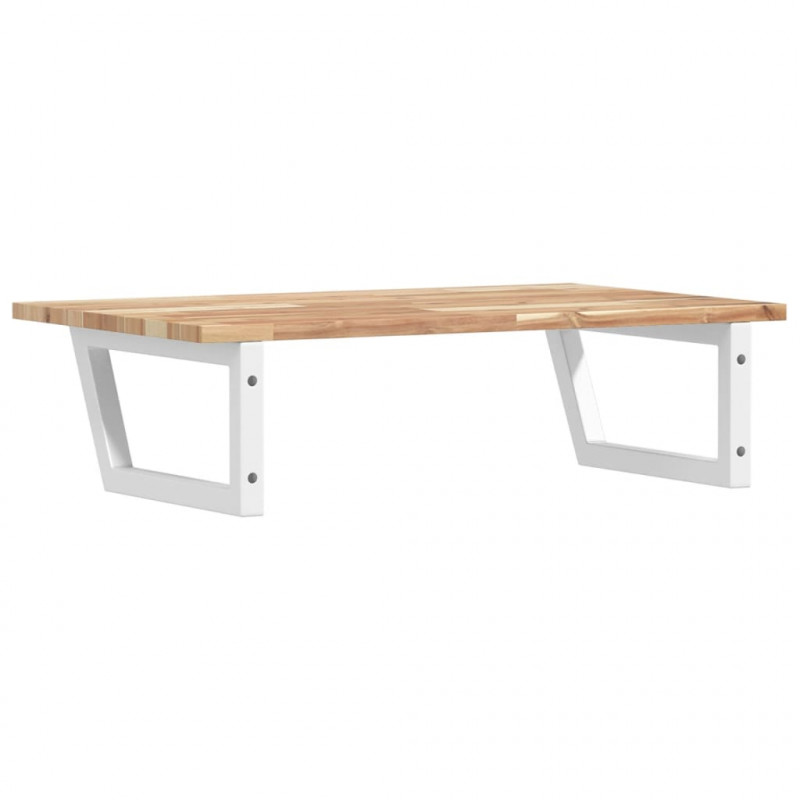 Półka ścienna pod umywalkę, stal i lite drewno akacjowe