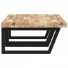 Półka ścienna pod umywalkę, stal i lite drewno akacjowe