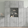 Wysoka szafka, szara, 80x42,5x249 cm, materiał drewnopochodny
