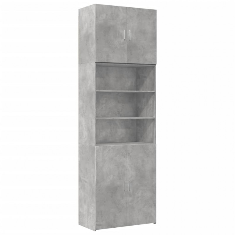 Wysoka szafka, szara, 80x42,5x249 cm, materiał drewnopochodny