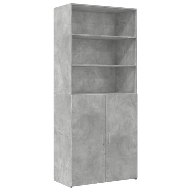 Wysoka szafka, szara, 80x42,5x249 cm, materiał drewnopochodny
